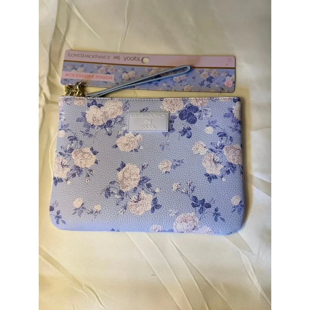 LoveShackFancy xTarget Yoobi EverBlooming Rosettes Flat Zip Case w/strap NWT